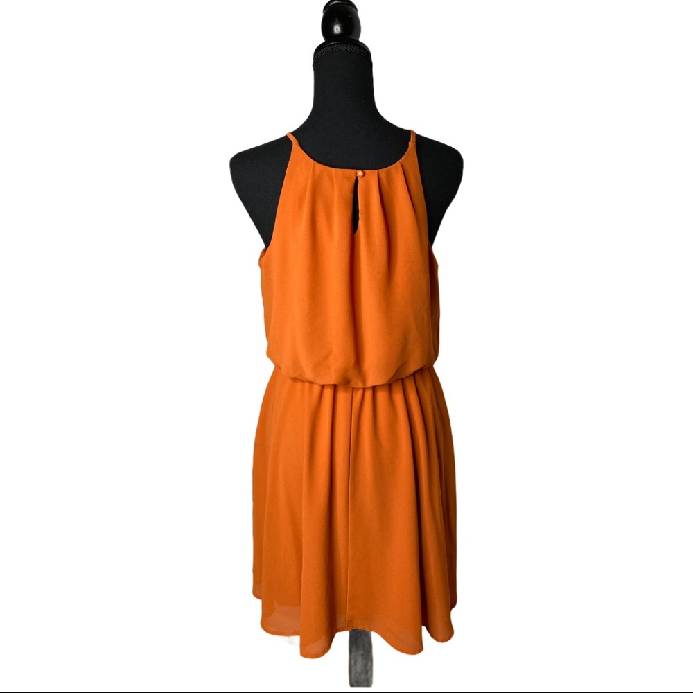 Miami orange mid-length halter dress size Medium - Picture 5 of 7